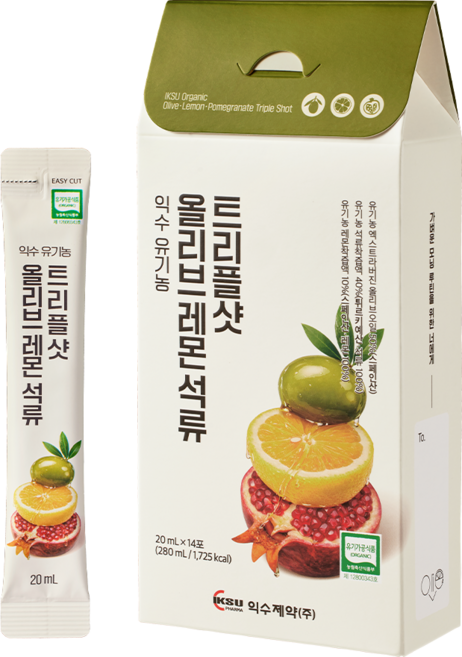 익수 유기농 올리브레몬석류 트리플샷, 1개, 280ml
