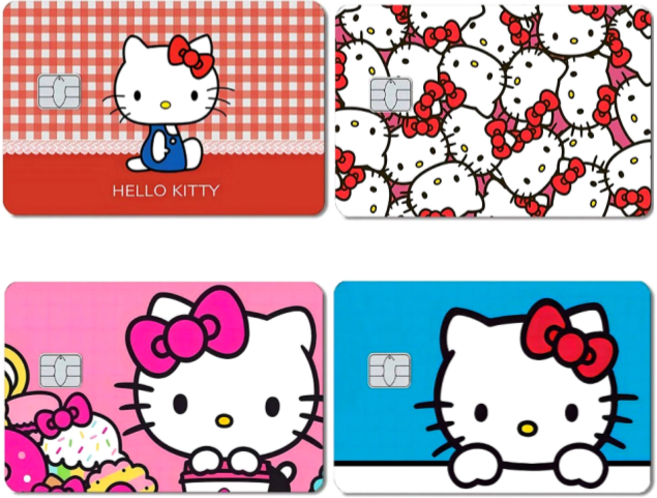 엘리야 헬로키티 카드 커버 교통카드 신용카드 체크카드 커스텀 나만의 카드꾸미기 DIY 스킨 스티커, 1개, 패턴(도트)