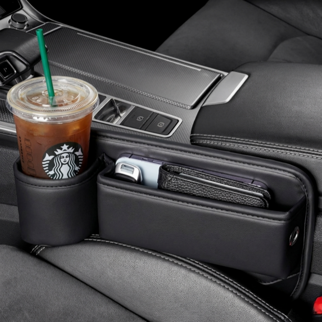 그로우파파 자동차시트틈새포켓 사이드 컵홀더, 1개, 블랙(운전석)