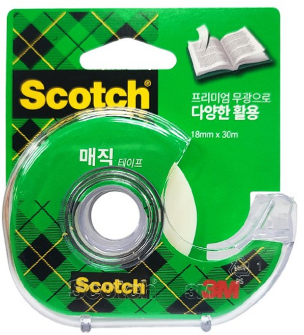 스카치 매직테이프 810 디스펜서 18mm x 30m, 투명, 3개