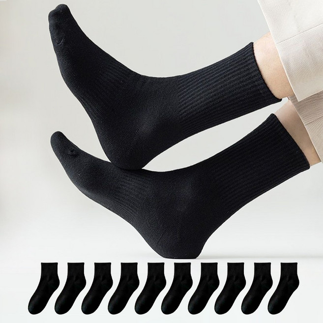 애플민트 남성 중목 양말 베이직 골지 밴딩