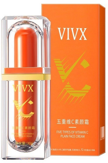 VIVX 五重維C素顏霜 輕薄保濕提亮遮瑕隔離, 1個, 素顏霜