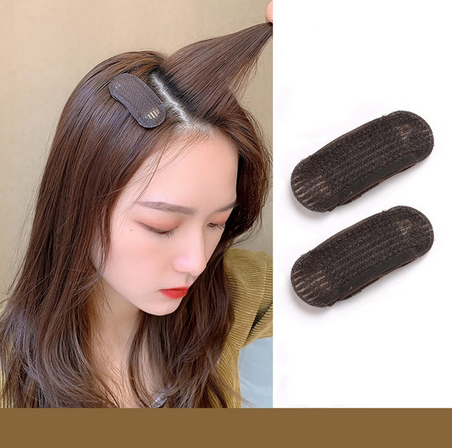 모든유통 헤어뽕 정수리 옆머리 뒷머리 볼륨 업 똑딱핀 1세트, 2개, 블랙