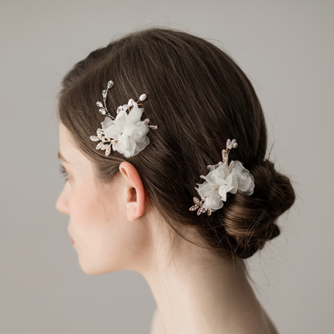 엘블랑꼬 르벨 헤어코사지 셀프웨딩 헤어악세서리 헤어핀 머리핀 결혼 피로연 브라이덜샤워 머리장식
