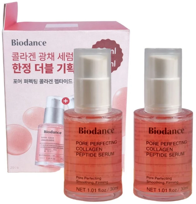 [1+1 더블기획] 바이오던스 포어 퍼펙팅 콜라겐 펩타이드 세럼, 2개, 30ml - 쿠팡