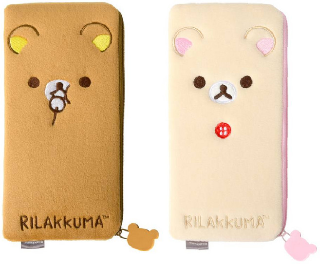 리락쿠마 필통 파우치 2종, 1개, 브라운 (리락쿠마 RK-PU11)