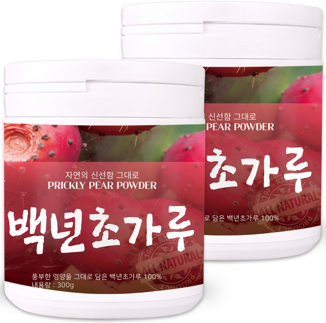 산들약초 제주산 백년초 가루 (백년초열매차 백년초분말), 2개, 300g
