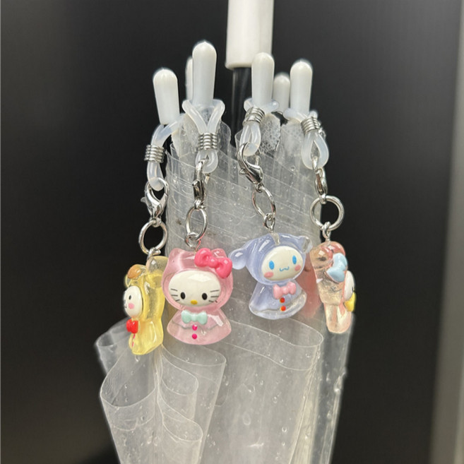 땡큐베리메르시 우산 팬던트 내우산 표식 귀여운 악세사리 참 키링 파츠 비옷입은 캐릭터