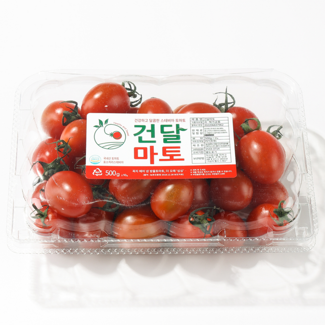 건달마토 건강하고 달콤한 고당도 스테비아토마토 대추방울토마토, 1개, 건달마토 스테비아 500g