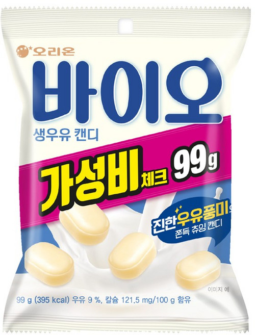 오리온 바이오 생우유 캔디, 99g, 6개