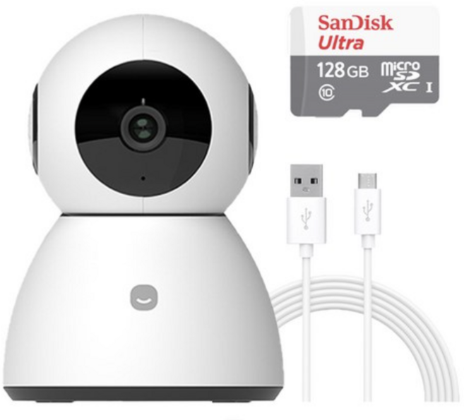 헤이홈 스마트 홈카메라 Pro 프로 홈캠 가정용 CCTV 실내용 회전형, 홈카메라PRO+케이블+메모리128G, 1개