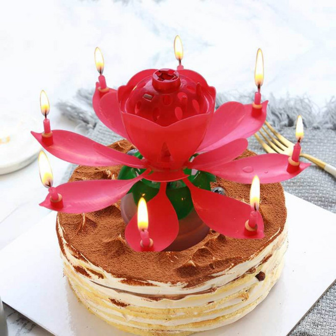 사계절닷컴 연꽃초 숫자초 환갑초 회전초 특이한 생일 초, 1개, 옐로우