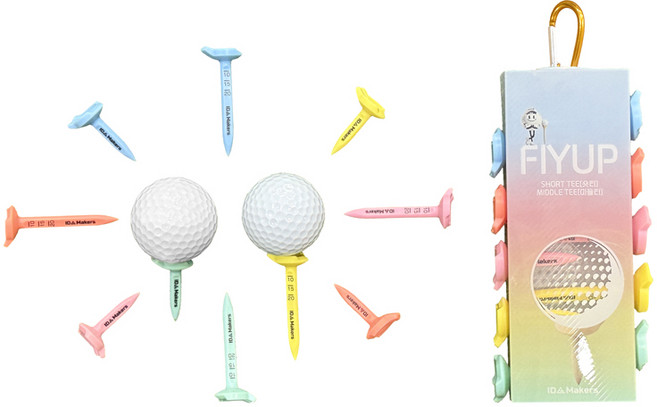 플라이업 홀인원 골프티꽂이 숏티5개+미들티5개, 1세트, 혼합