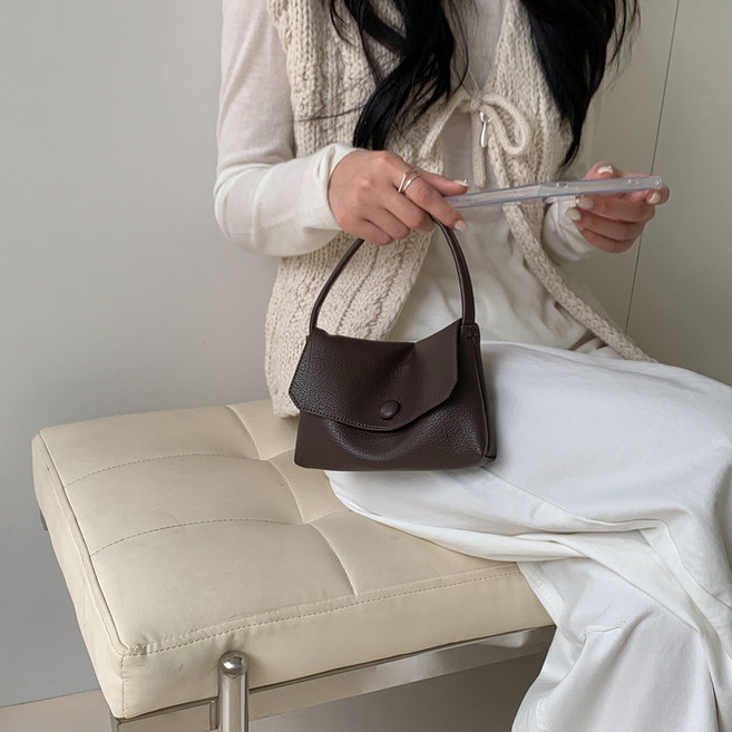 심플하고 빈티지한 PU 가죽 미니 핸드백 다색 옵션 - 여성 패션에 꼭 필요한 쇼핑 데이트 파티 세련된 작은 가방