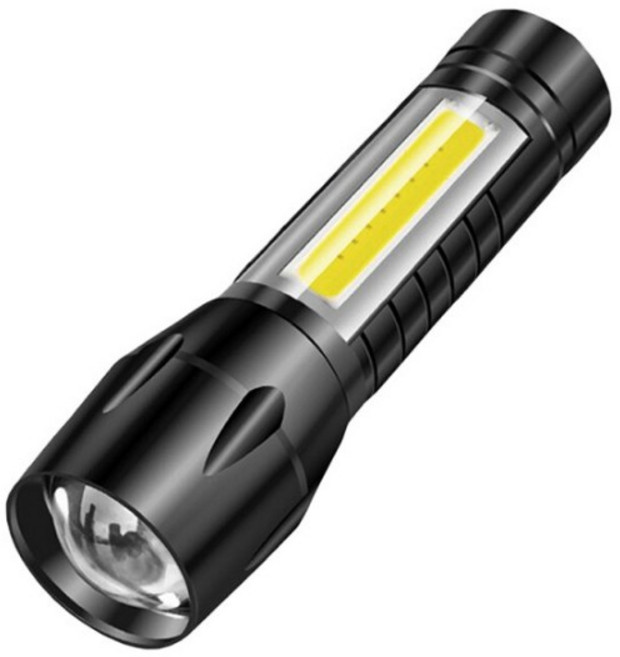 U-ta L3 專業變焦強光鋁合金 USB充電式 LED手電筒, 黑, 1個