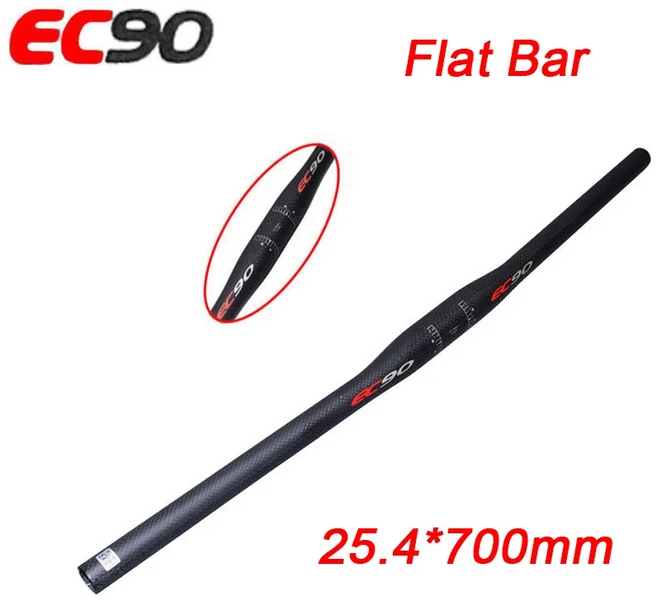 EC90 탄소 섬유 자전거 핸들바 초경량 25.4 31.8mm MTB 핸들바 660 680 700 720 740 760mm 플랫 라이저 바, 09 Flat 25.4-700mm, 1개