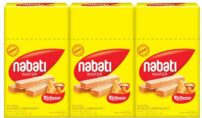 나바티 치즈맛 웨하스 간식, 치즈 웨이퍼 200g x 3박스, 200g