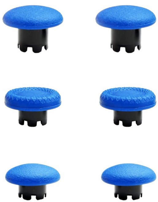 PS5 엣지 컨트롤러용 엄지스틱 듀얼센스 패들 교체 액세서리 부품 6개블랙, Blue