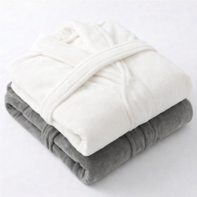 스튜디오애프터샤워 로브 남녀공용 호텔 샤워가운 (화이트/그레이), 화이트, 1개