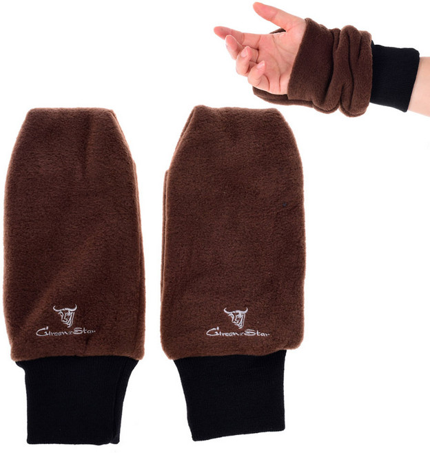 Gsta 골프 겨울라운딩 벙어리 방한장갑 손토시 양손 남성 여성, 1개, 브라운
