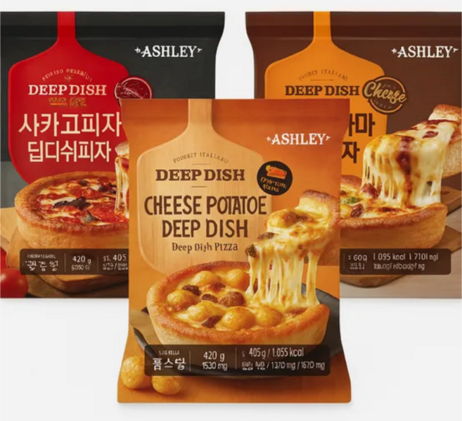 애슐리 딥디쉬 피자 3종 세트 (시카고1+고구마1+치즈포테이토1), 3개
