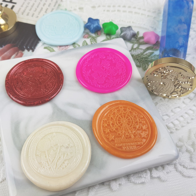 실링왁스 인장 스탬프 헤드 시리즈 5 꽃모양 테마, 테마파크 (3cm)