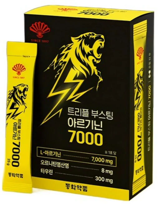 동화약품 트리플 부스팅 아르기닌 7000 오르니틴 타우린, 4개, 375g - 쿠팡