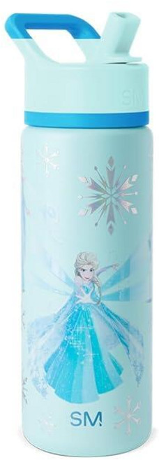 Simple Modern Kids Summit Water 보틀 Straw Lid | 14oz Insulated Stainless Steel Cup for Girls Schoo, 디즈니 무지갯빛 엘사