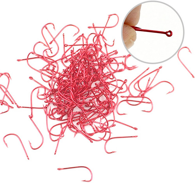 링 학꽁치 피래미 낚시 바늘 레드 50개입 SA421-T, 1개