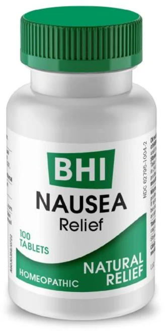 MediNatura BHI 메스꺼움 자연 완화제 7가지 다증상 동종요법 활성 성분 구토 팽만감 및 소화불량 완화 비수면 유도 치료제 여성과 남성을 위한 불편함 - 100정, 1개 - 쿠팡