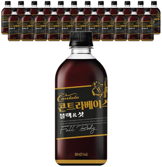 롯데 칸타타 콘트라베이스 블랙 샷 500ml x 24PET, 24개