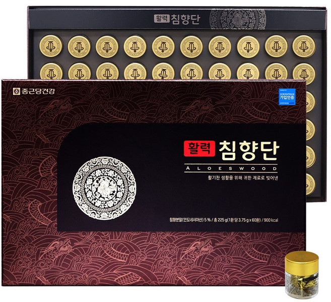 활력침향단 60 종근당건강침향분말 쇼핑백포함, 3개