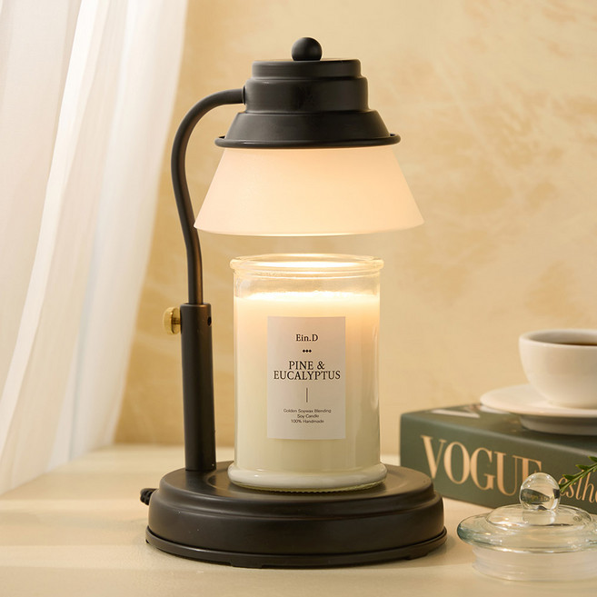 캔들백화점 국내산 매직 타이머 높이조절 불빛조절 캔들워머+소이 캔들 세트, 블랙 타이머+370ml, 다우니