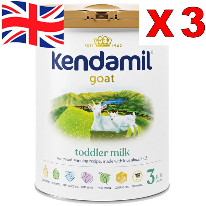 [영국발송] 3통 800G 켄다밀 고트 산양유 토들러 3단계 분유 신생아용 12-36개월 Kendamil Goat Toddler Milk 12-36m, 3개 - 쿠팡
