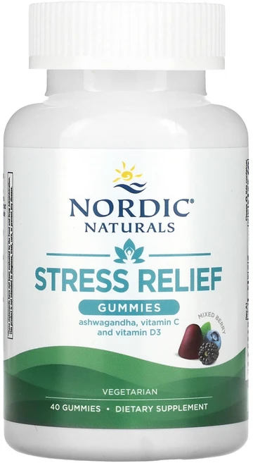Nordic Naturals 스트레스 완화 구미젤리 혼합 베리 맛 구미젤리 40개, 40정, 1개 - 쿠팡