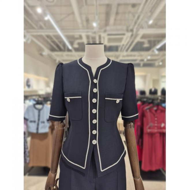 모조에스핀 버튼 포인 라이 배색 셋업 재킷 s252msf136