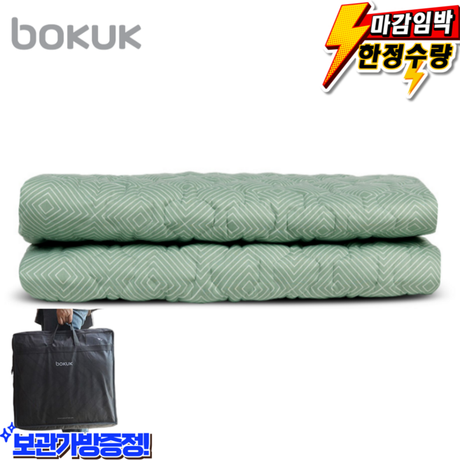 [보국전자정품] 프리미엄 고급 전기요 폭신폭신 따뜻한 보국전기요, 에어셀_그린_1인용, 싱글사이즈