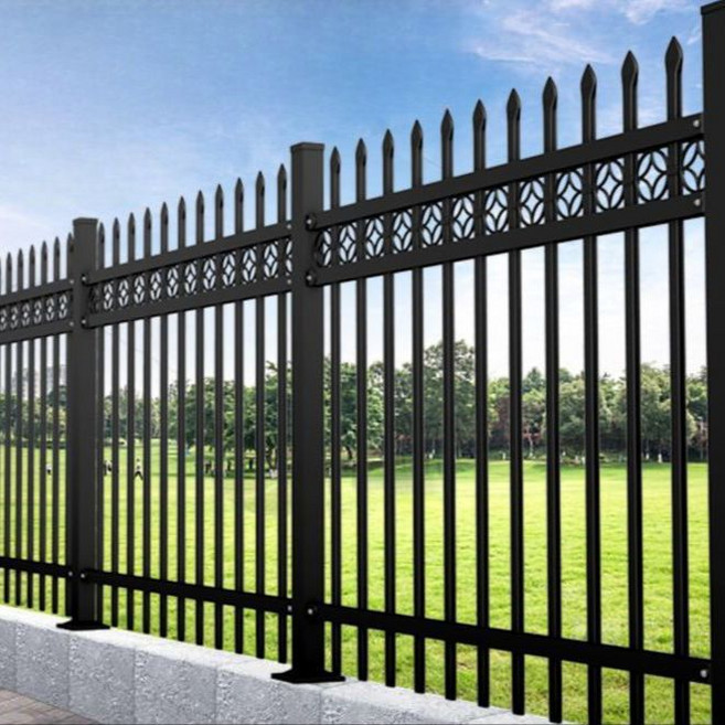 철제담장 주물 마당 울타리 철재 휀스 단독주택 펜스 담벼락 조립식 난간대 담장 가림막 야외, 1. 1.0 미터 높이 크로스바 2 개
