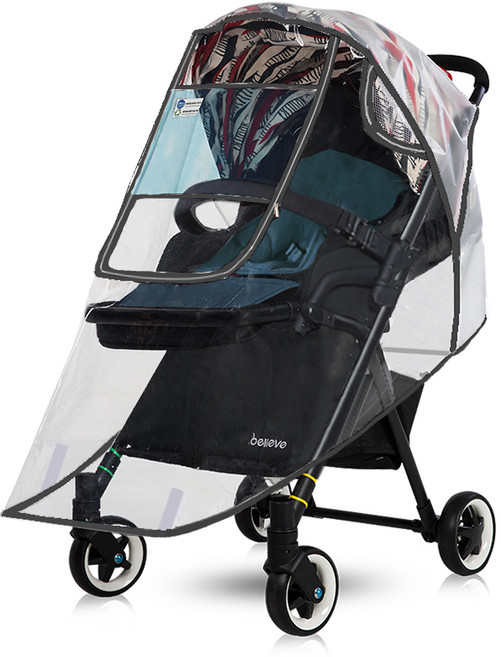 미라클 베이비 휴대용 디럭스 유모차 방풍 레인커버, 1개, 기준(1인용)