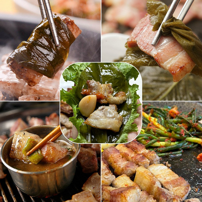 [삼겹살반찬세트] 마늘장아찌1kg+명이나물1kg+간장깻잎1kg+간장고추1kg+파김치1kg 고기먹기 좋은 반찬 모음 반찬세트, 1개, 5kg