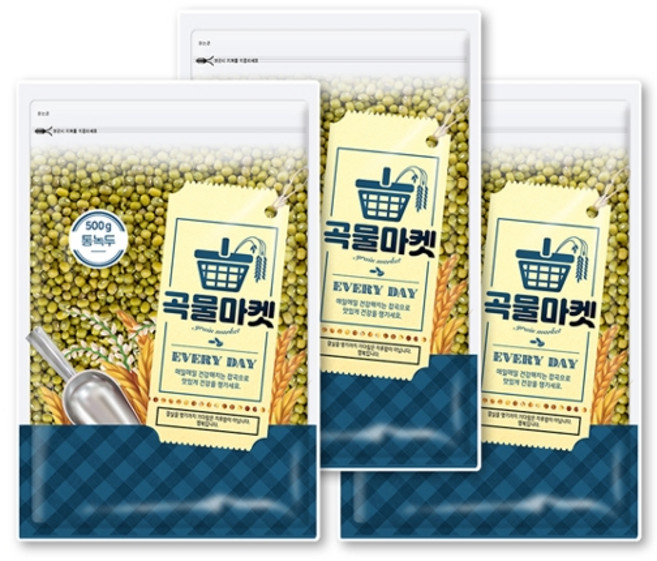 기타 [더프레시] 곡물마켓 통녹두 500g x 3, 3개