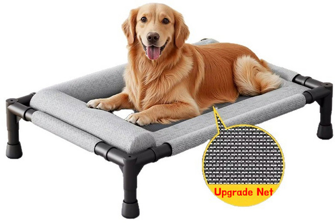 HAPPOM 반려동물 강아지 뚱냥이 침대 해먹형 통풍 애견 행군침대, 1개, 해먹침대 그레이