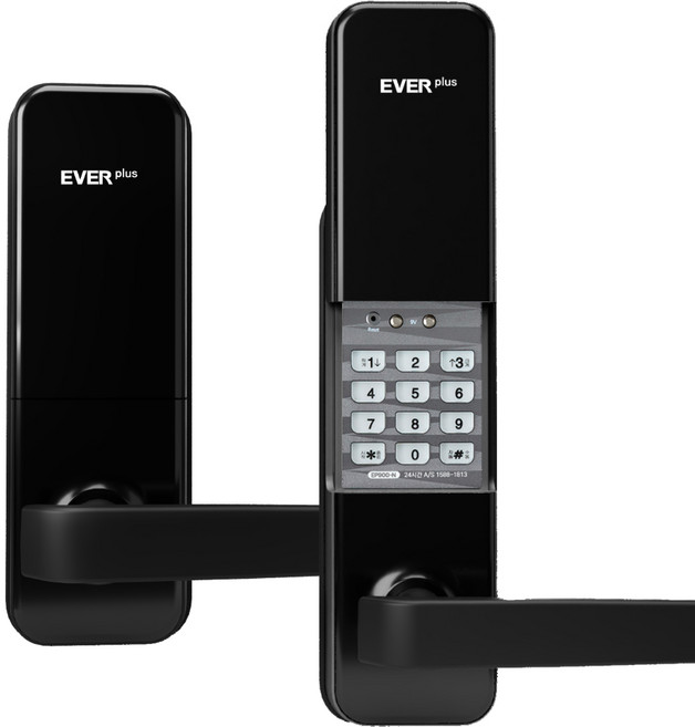 에버넷 무타공 커버형 도어락 에버플러스 EP900 다크그레이 고객직접설치 (번호전용 카드), EP900-N (번호전용)