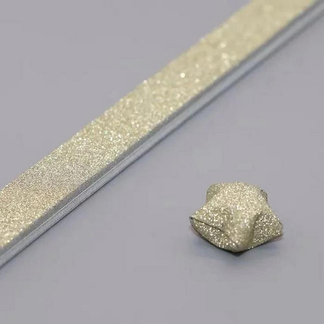 종이 접기 별 스트립 반짝이 행운의 컬러 장식 접는 예술 공예 학교 교육 시트, 1개, 19. silver yellow 7packs