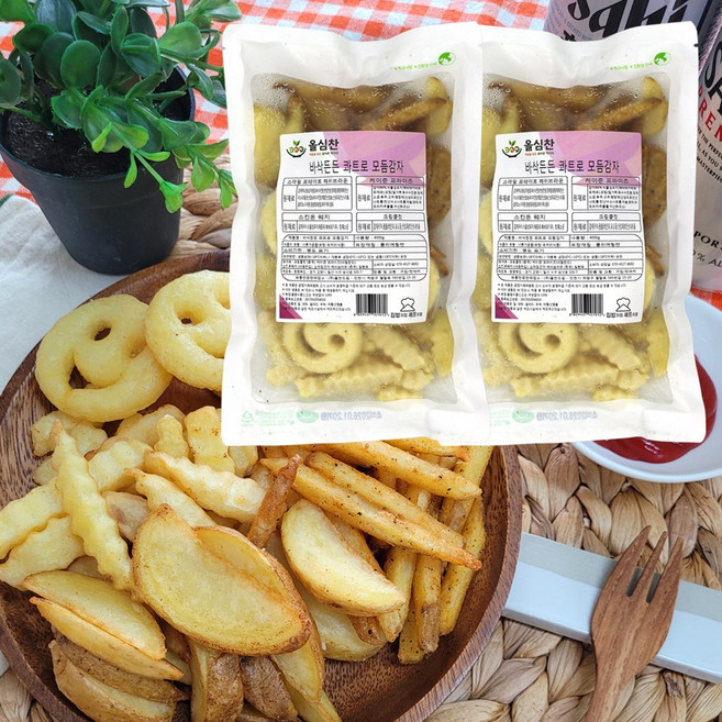 콰트로 모듬감자튀김 업소용 감자튀김, 2개, 400g