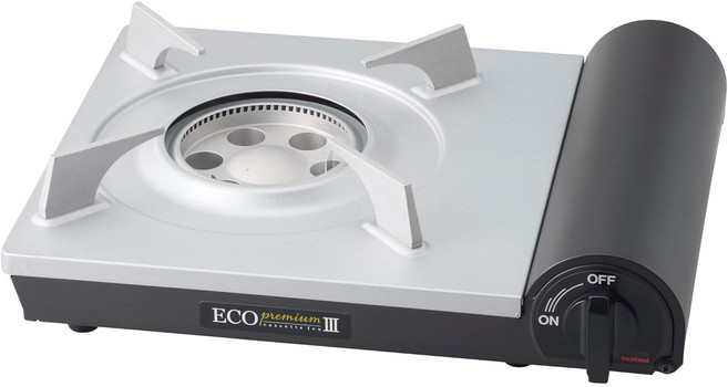 이와타니 휴대용 가스렌지 카세트 후 가스 에코 프리미엄 III 블랙 CB-EPR-3-B, 차콜, 1개