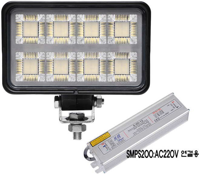 GL160 160W 14400루멘 LED 작업등 써치라이트 안개등 야간 조명 투광등 보안 건설 야외 경관 산업조명, 1세트, AC연결용