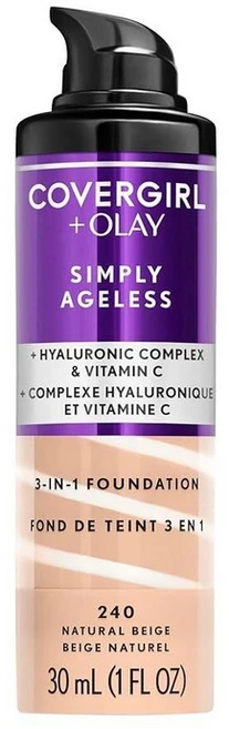 COVERGIRL+올레이 심플리 에이지리스 3-in-1 리퀴드 파운데이션 미디엄 베이지 30ml - 쿠팡