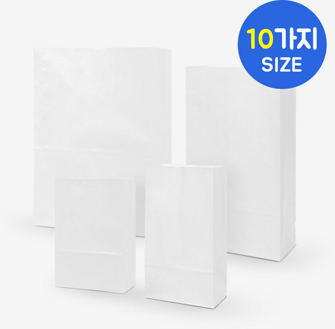 나우스팩 화이트 종이봉투 (1000장) - 10가지 사이즈, 1세트, 1개, 화이트 종이봉투 1호 1000장