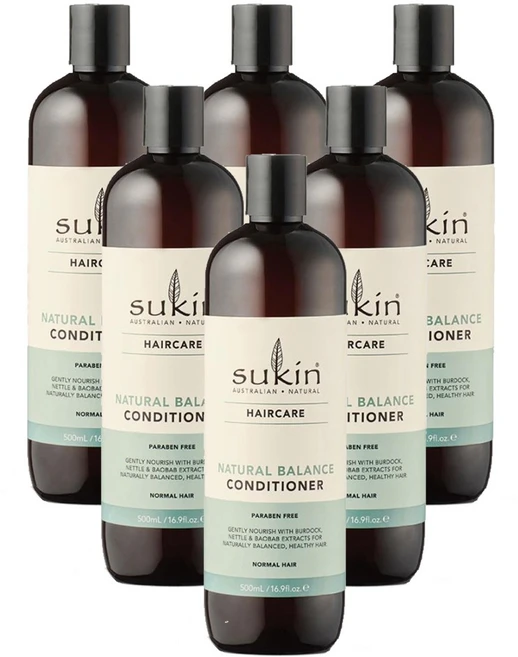 수킨(Sukin) 수킨 내츄럴 발란스 컨디셔너 500ml X 6개, 1세트, 3L - 쿠팡